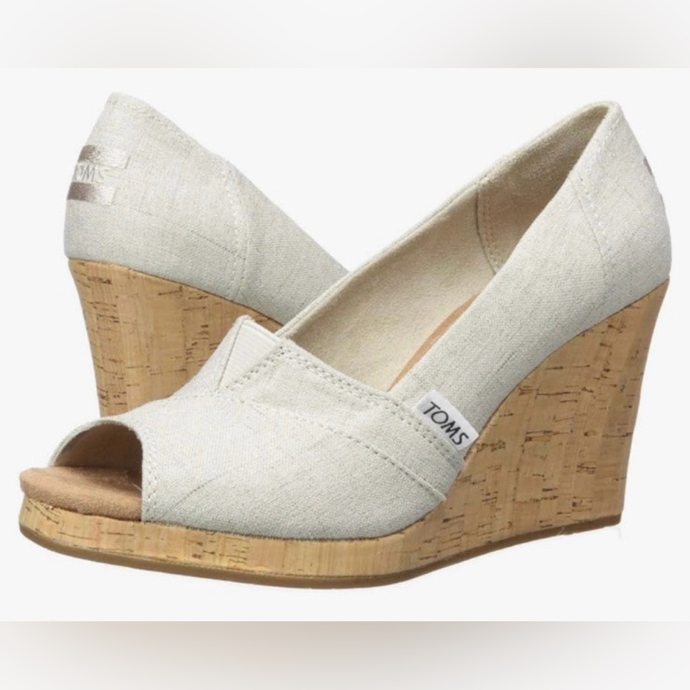 TOMS Women's Natural Wedge Shoes - W9